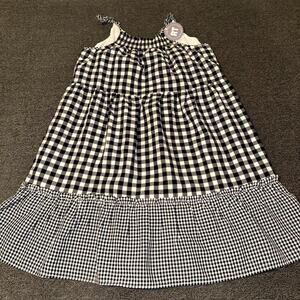Easel Cami Dress Women’s Medium Black White Gingham Smocked Detail Sundress